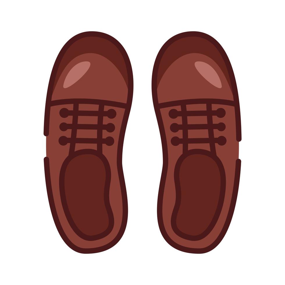 zapatos de línea retro e icono de estilo de relleno y relleno vector