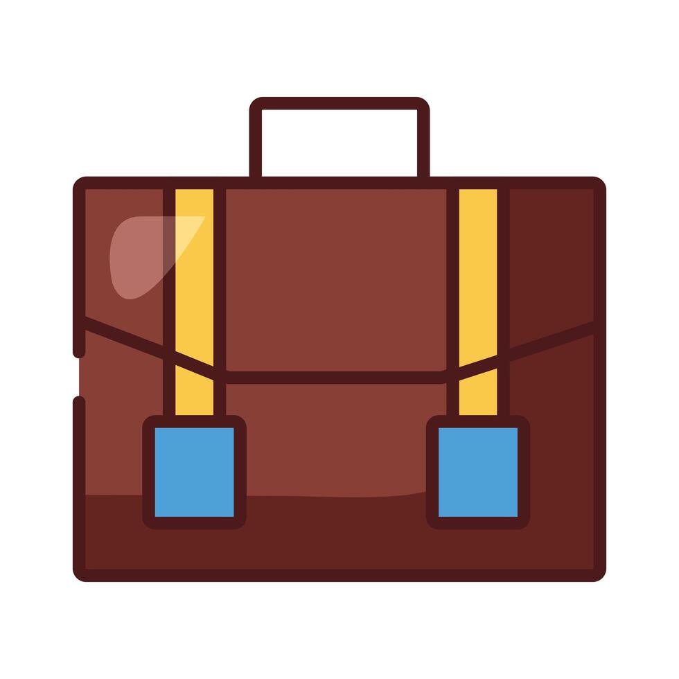 portfolio briefcase line and fill style icon vector