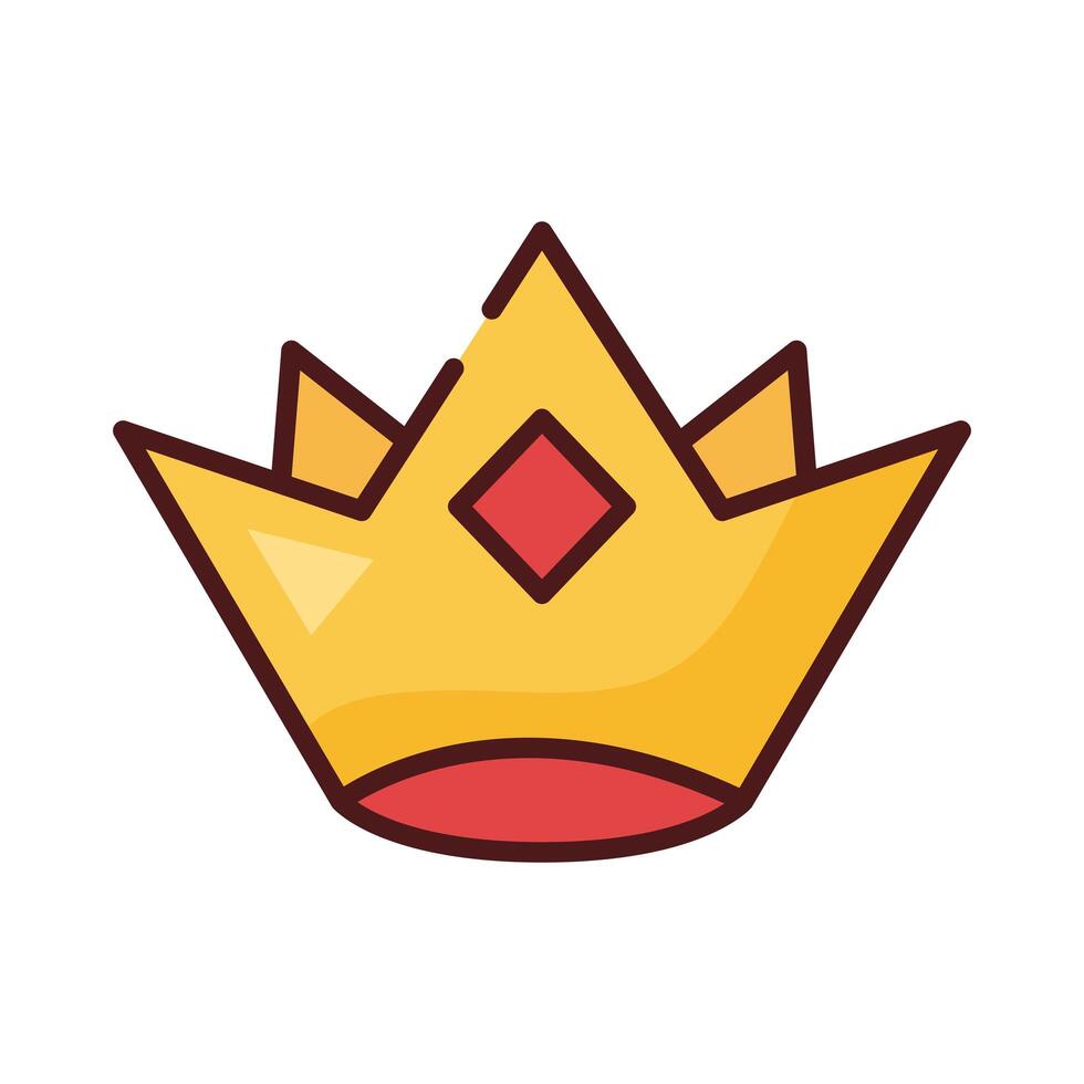 king crown line and fill style icon vector