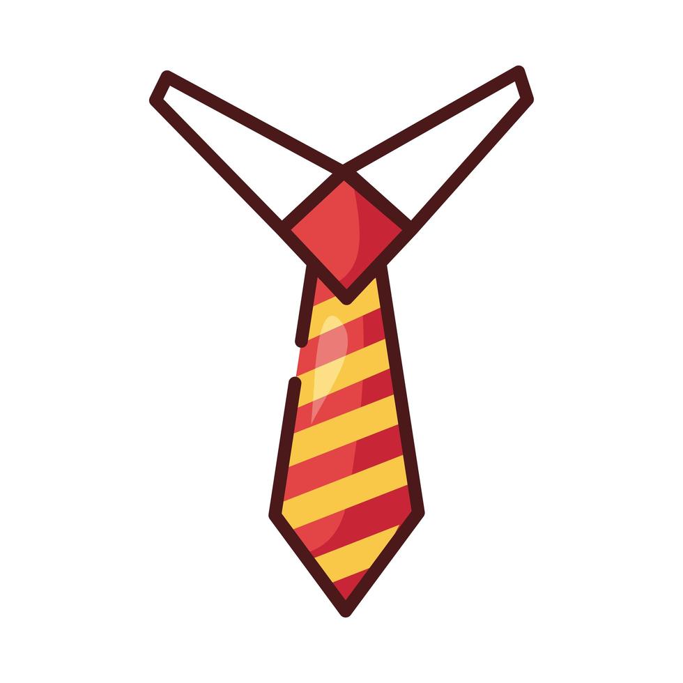 línea de corbata de ropa e icono de estilo de relleno vector