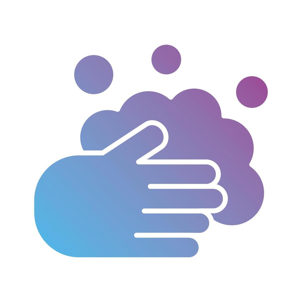 hands washing with foam gradient silhouette style vector