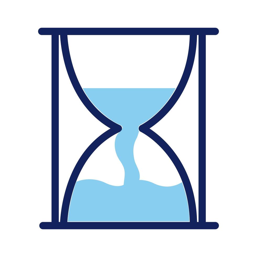 hourglass timer line and fill style vector