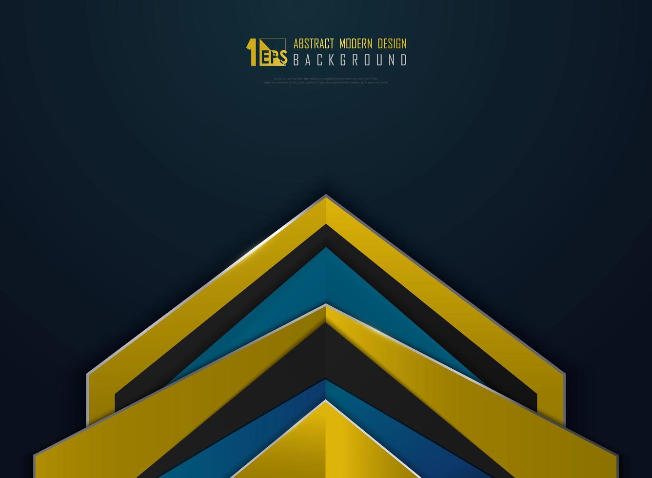 Abstract blue and gold angled overlapping shape modern design vector