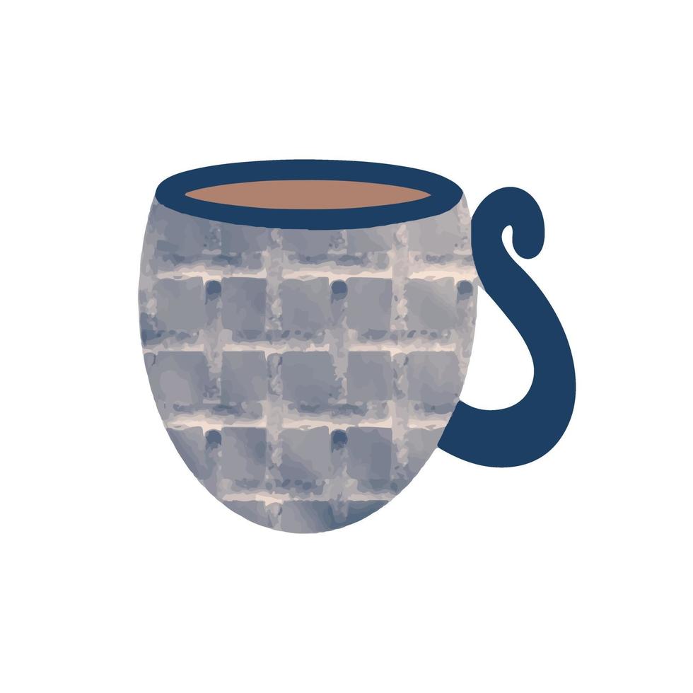 taza de cerámica azul. ilustración vectorial vector