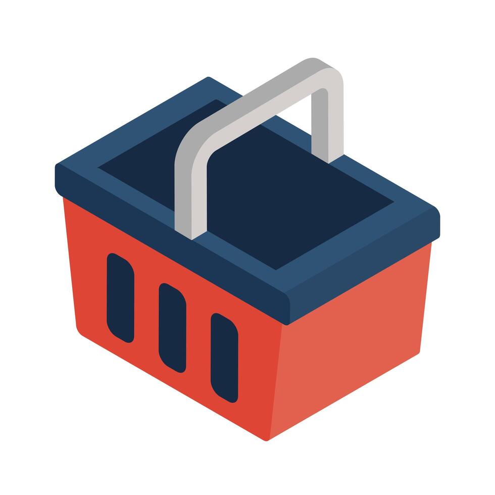 shopping basket isometric style icon vector design