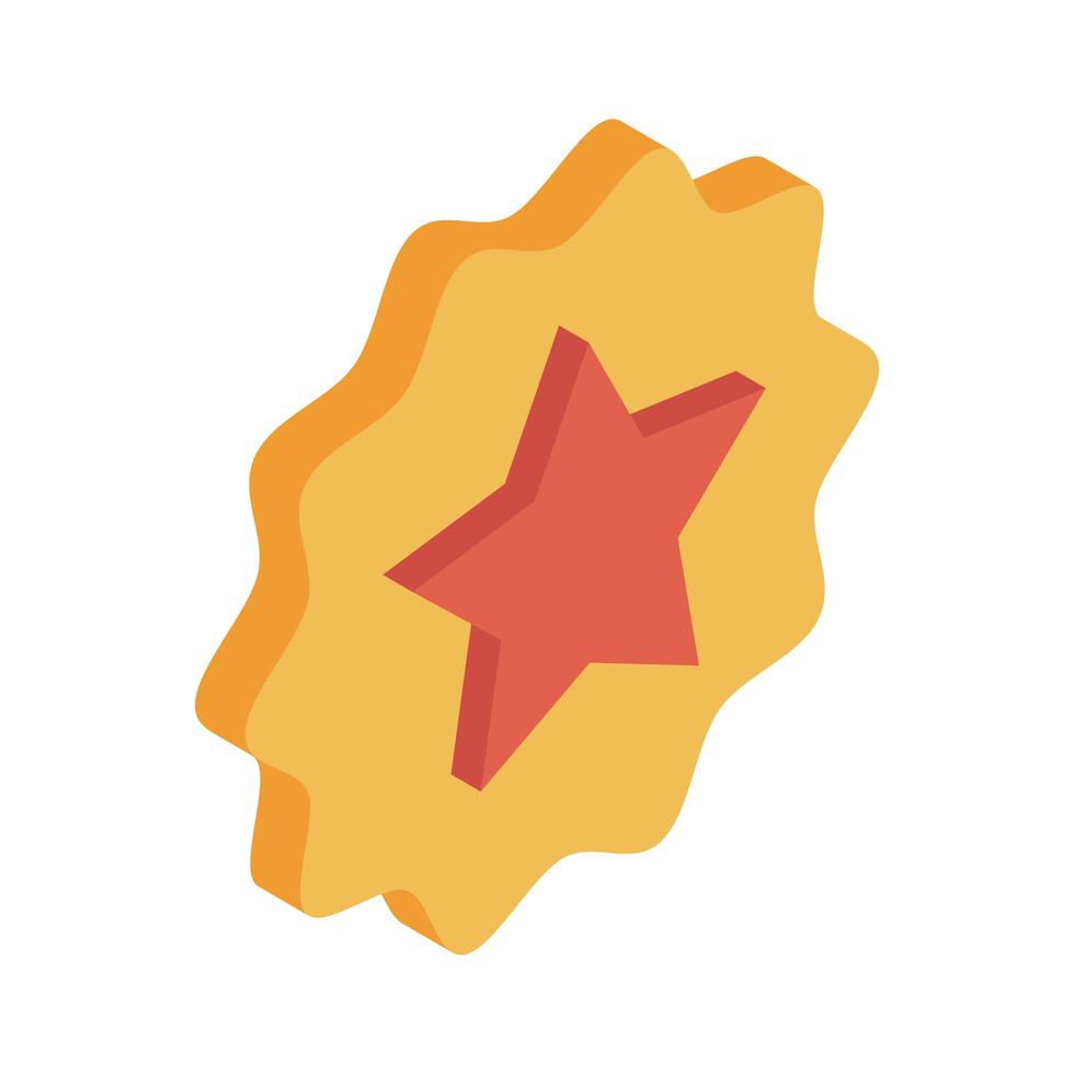 estrella dentro del sello sello diseño de vector de icono de estilo isométrico