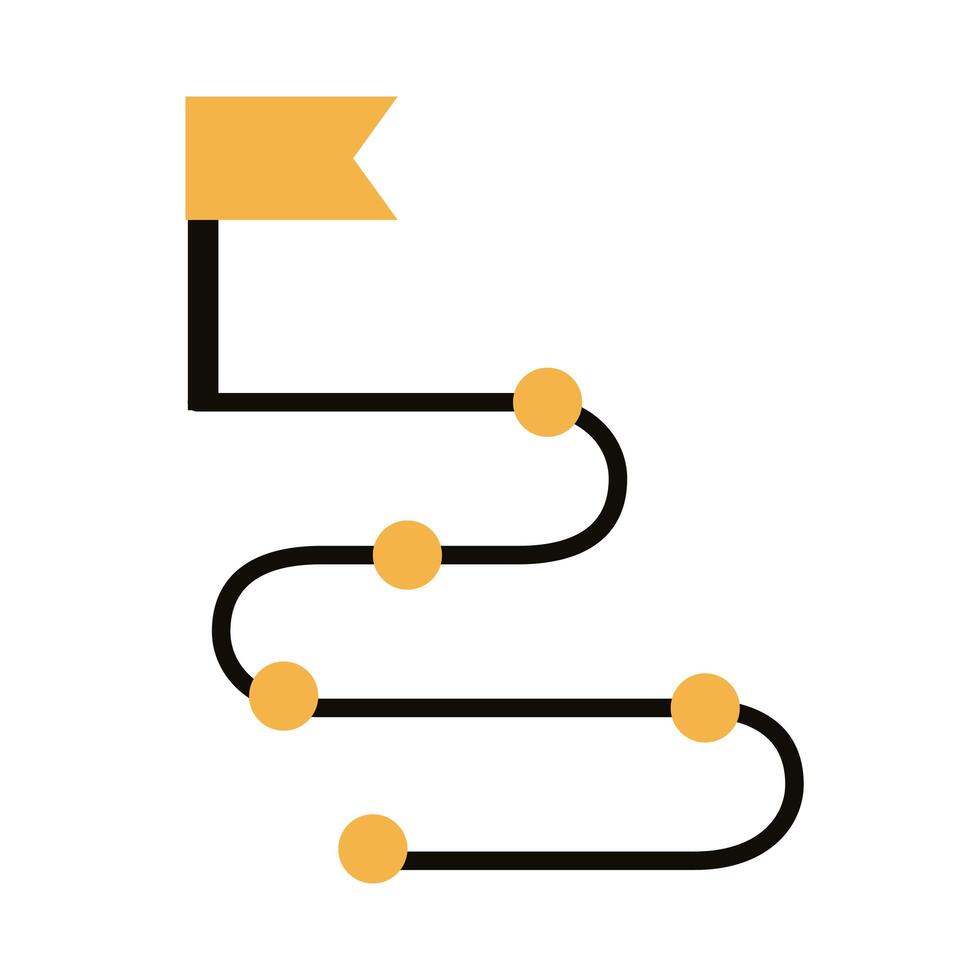 flag pin location with way line style vector