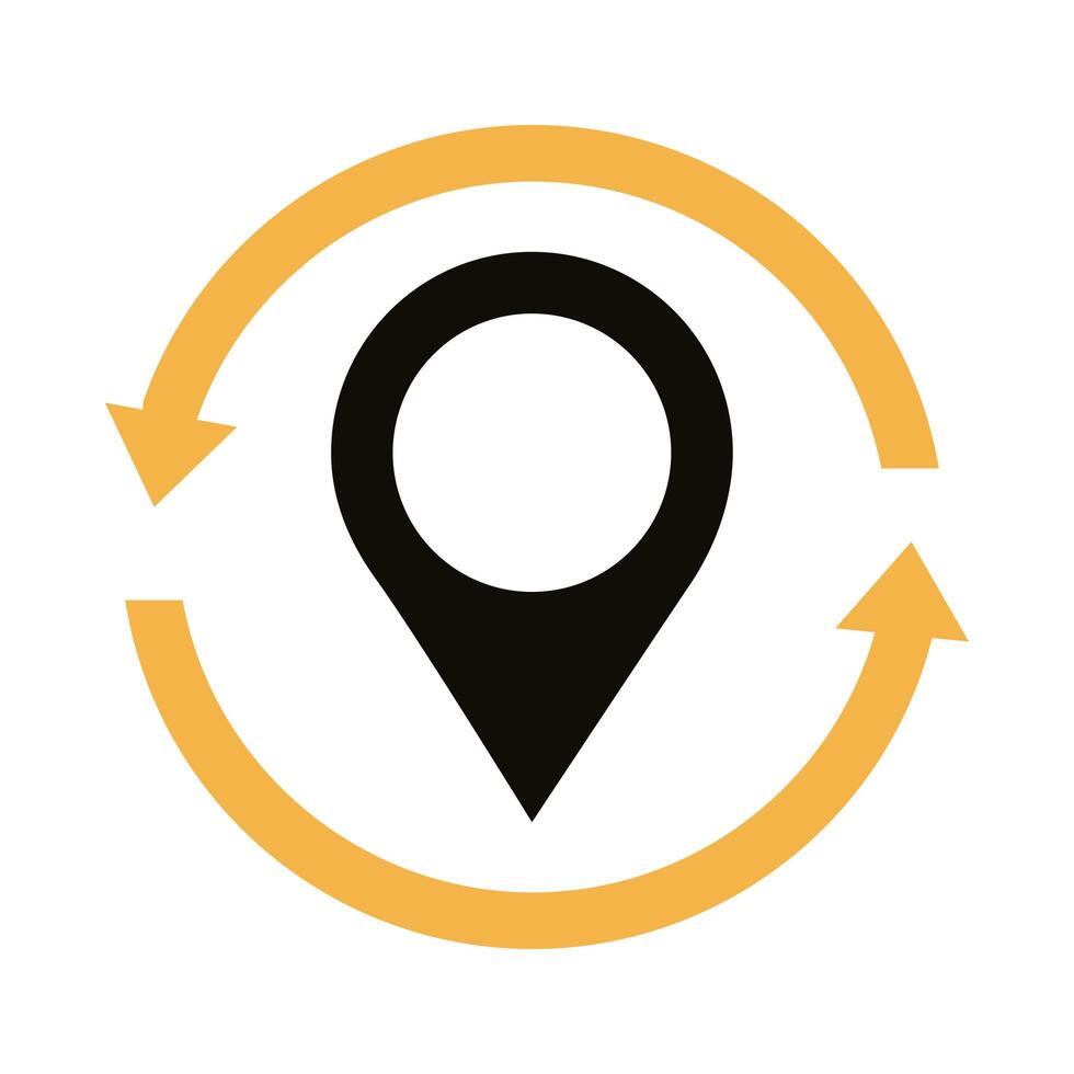 pin pointer location with arrows line style vector