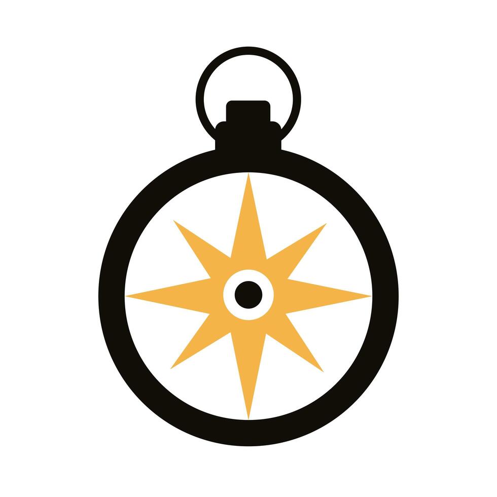 compass guide silhouette style icon vector