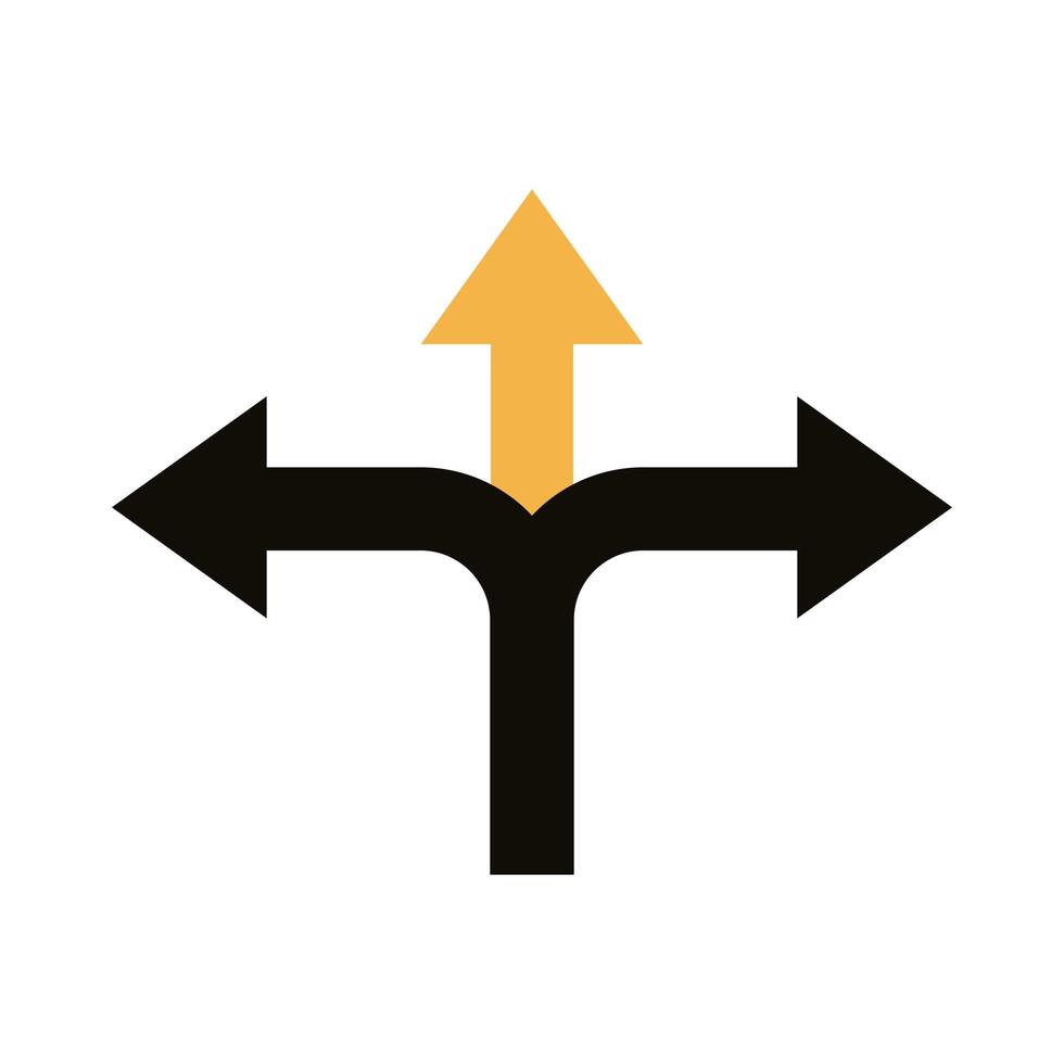 left and right arrows navigations guide line style vector