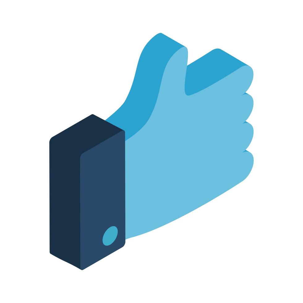 thumb up isometric style icon vector design