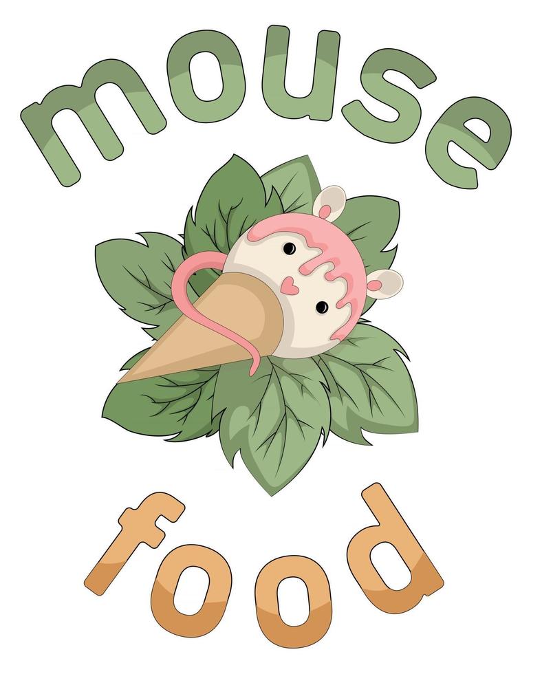 Vector image of dessert food in the form of a mouse