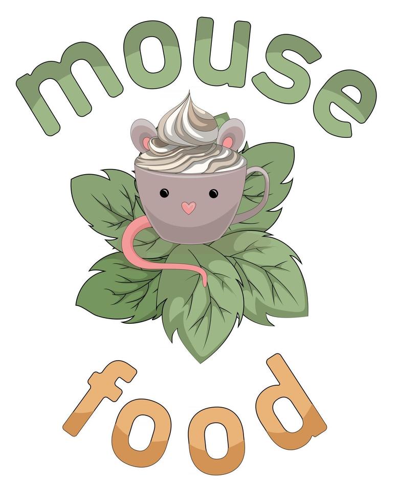 Vector image of dessert food in the form of a mouse