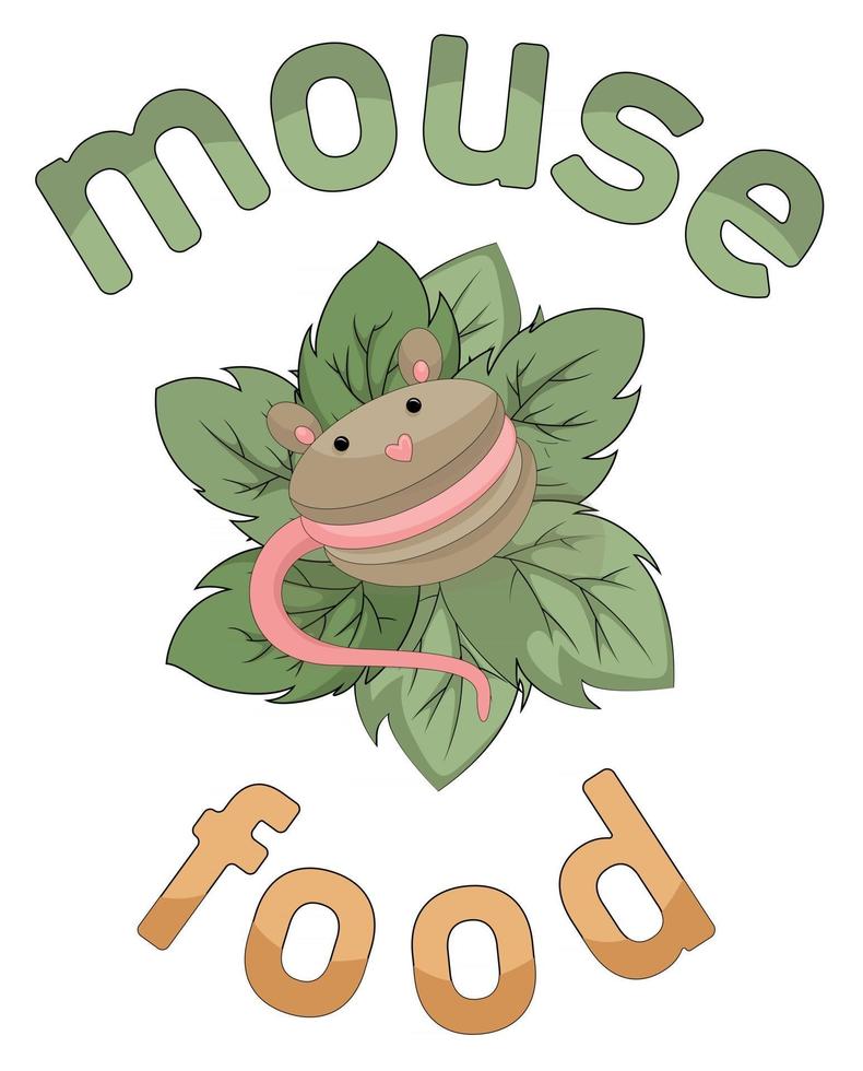 Vector image of dessert food in the form of a mouse