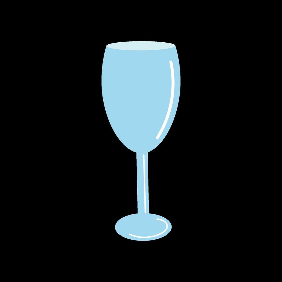 Glass glass for wine and champagne. Vector illustration