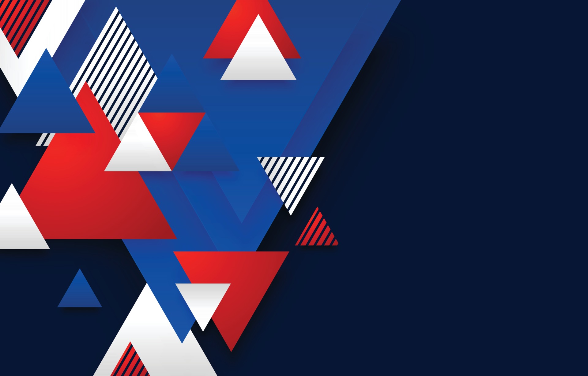 Abstract Triangle Background Concept in Red Blue and White Color