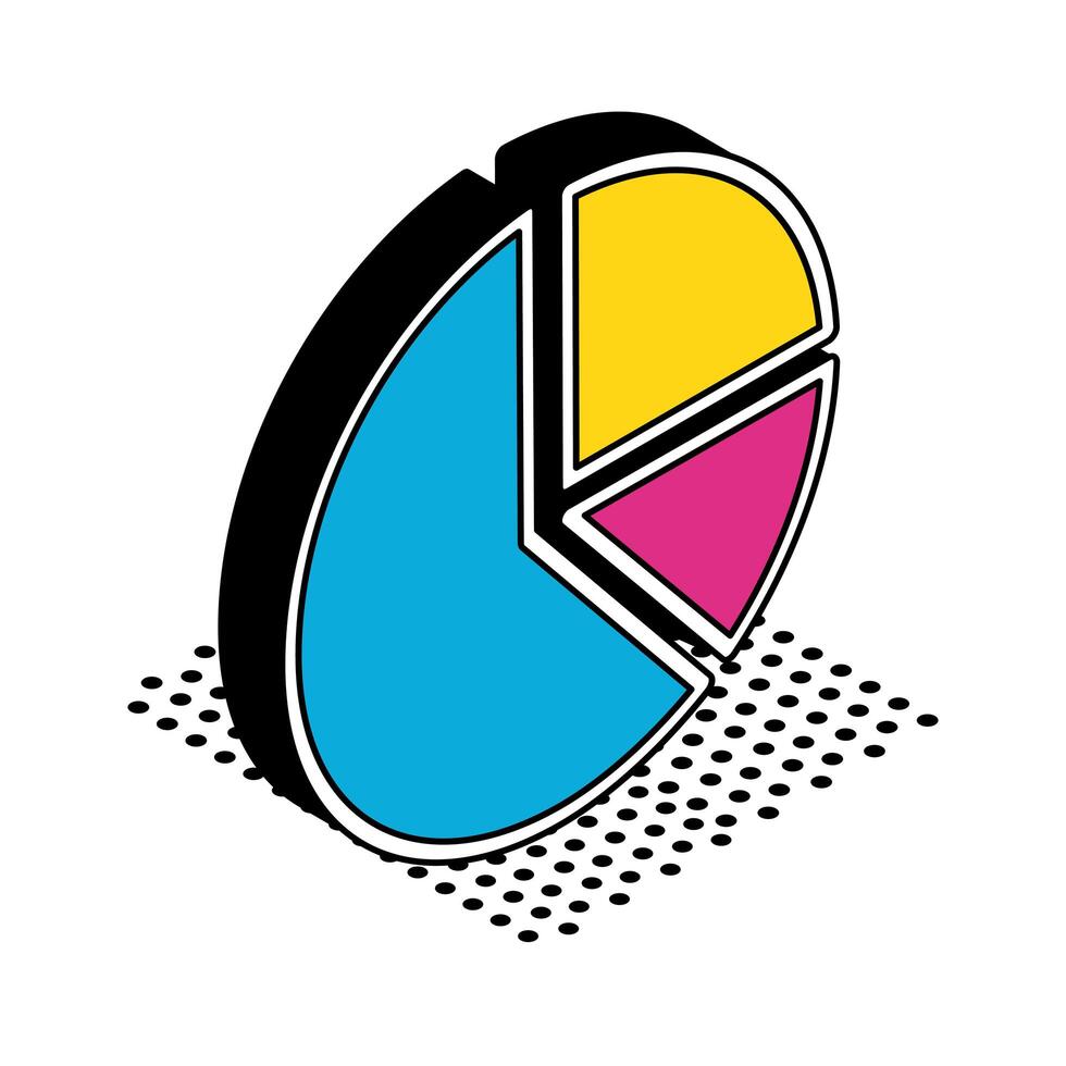 Pie chart isometric style icon vector design