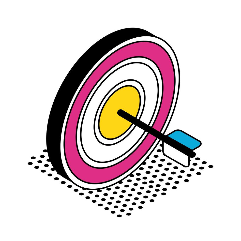 Isolated target with arrow isometric style icon vector design