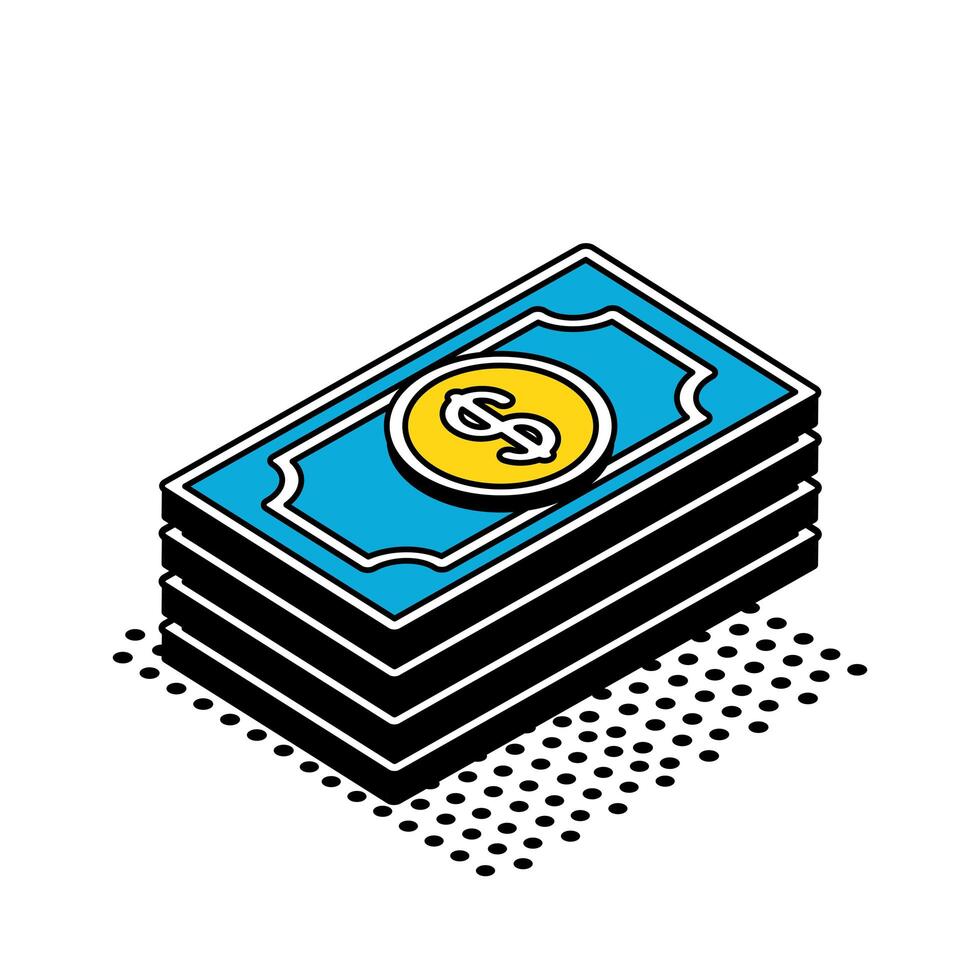 bills isometric style icon vector design