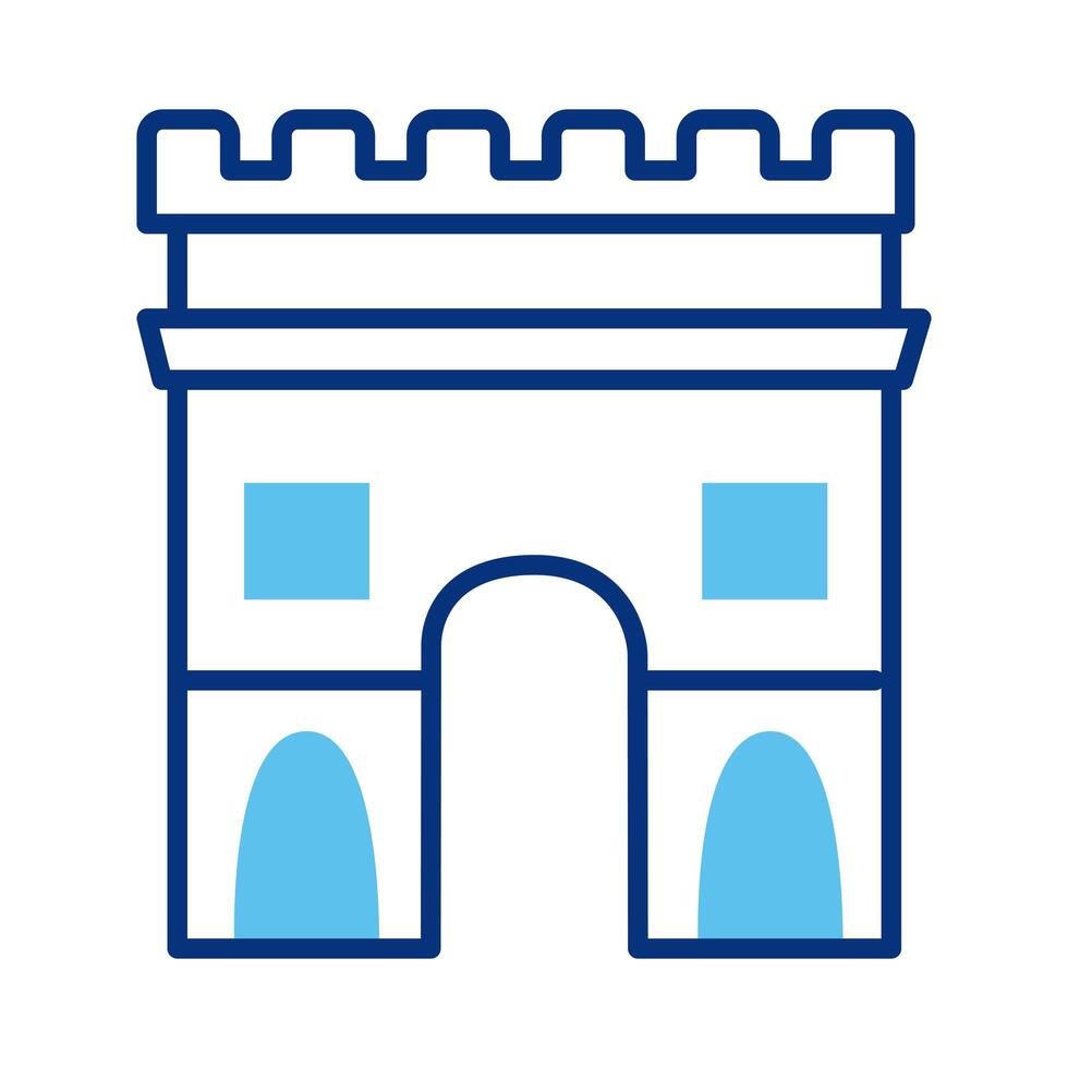 Arch of Triumph france monument line style icon vector