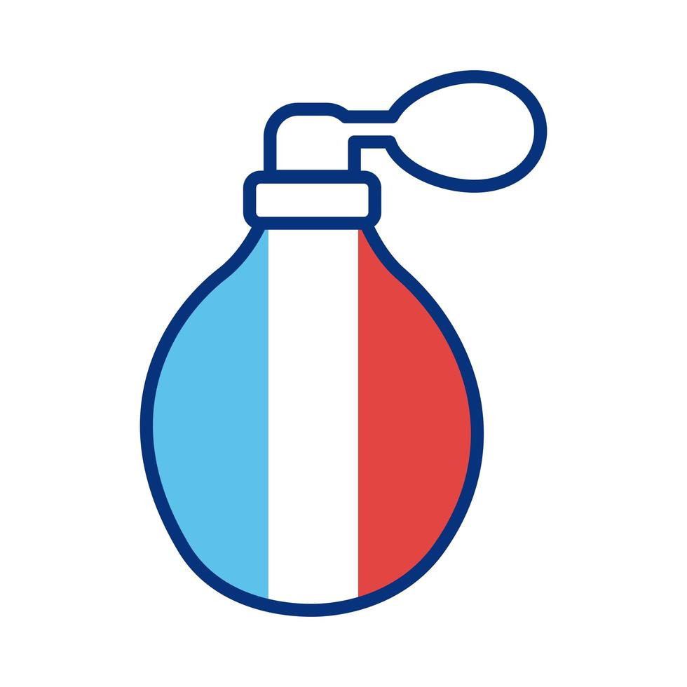 fragrance bottle with france flag line style vector