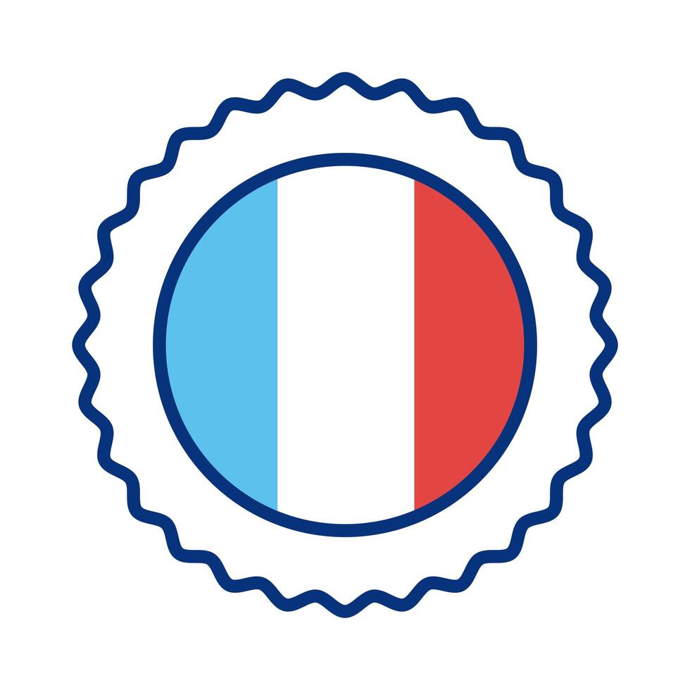 lace with france flag line style icon vector
