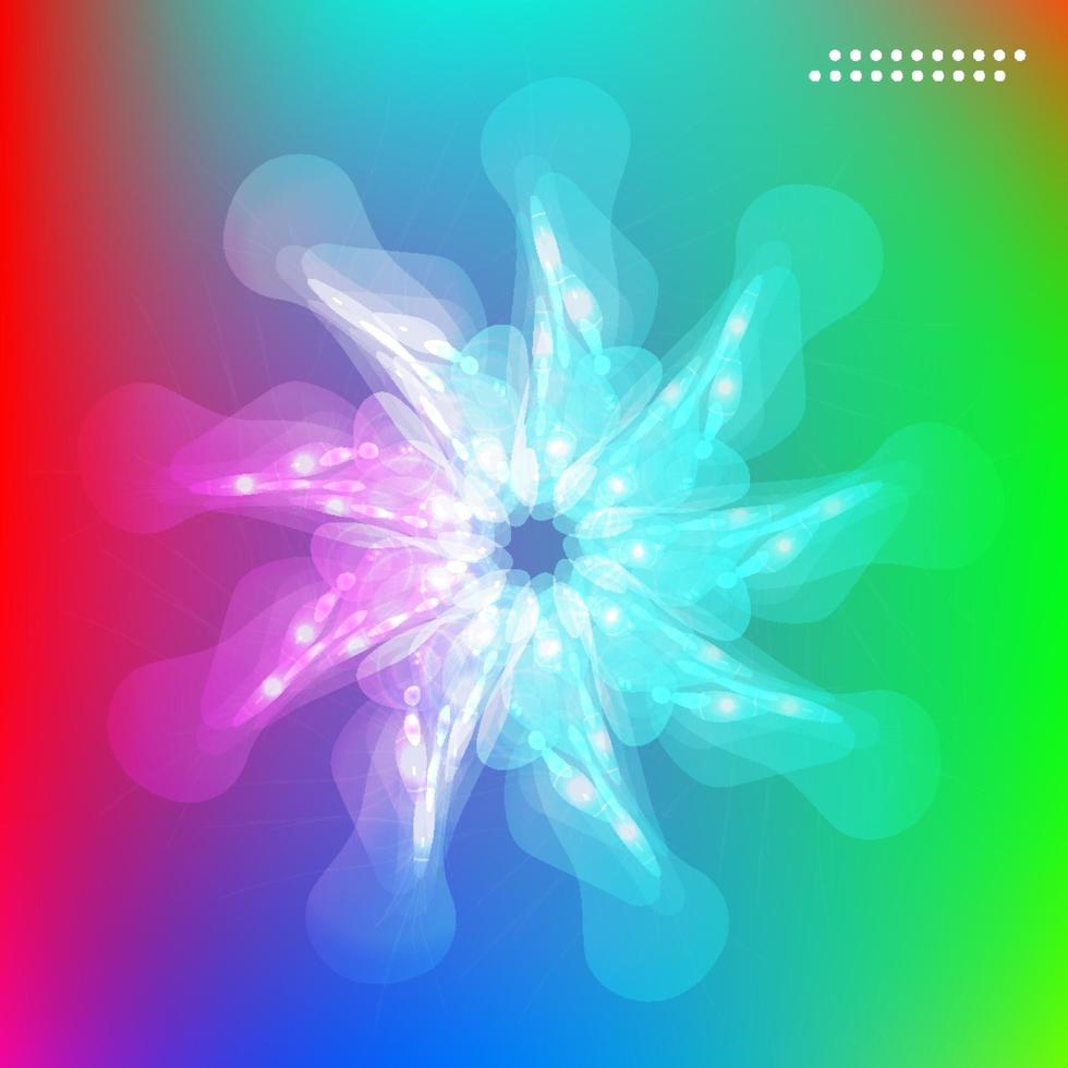 Abstract bright blurry shape  snowflake and aurora vector