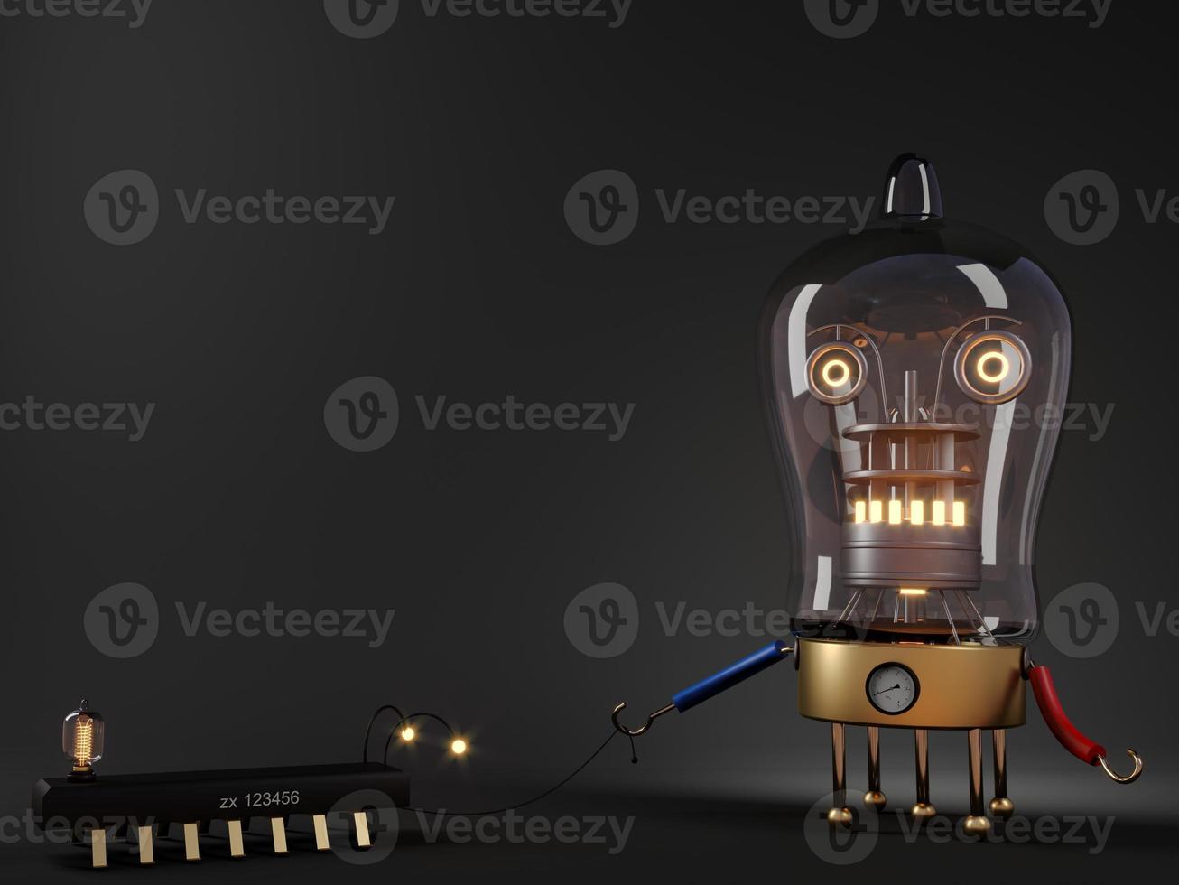 robot de tubo de renderizado conceptual con una mascota foto