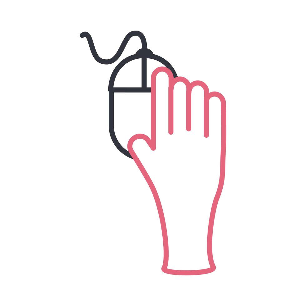 hand with mouse line style icon vector design