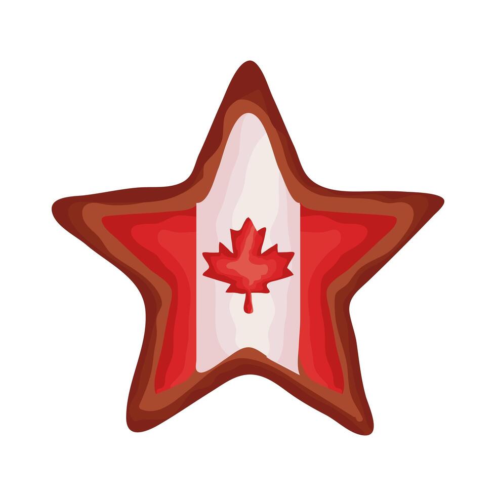 estrella con estilo plano de la bandera de canadá vector