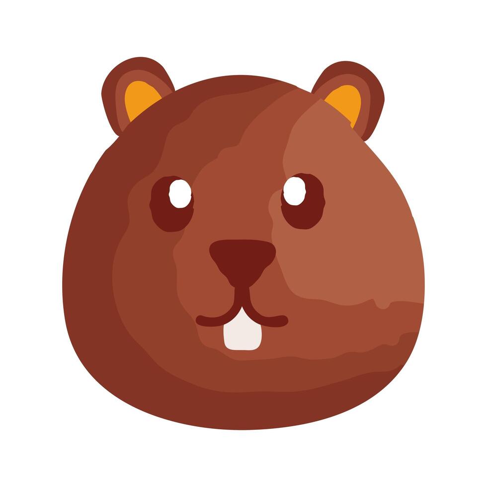 lindo icono de estilo plano de castor vector