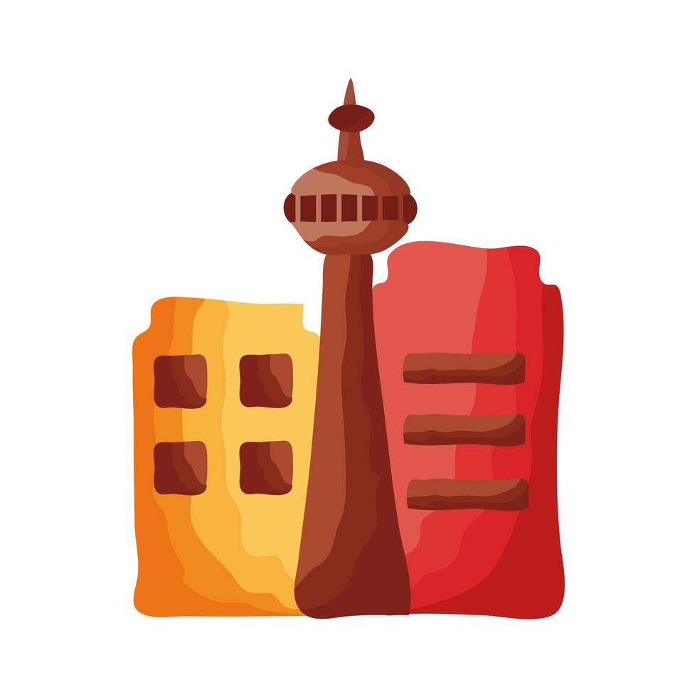 torre nacional monumento canadiense estilo plano vector