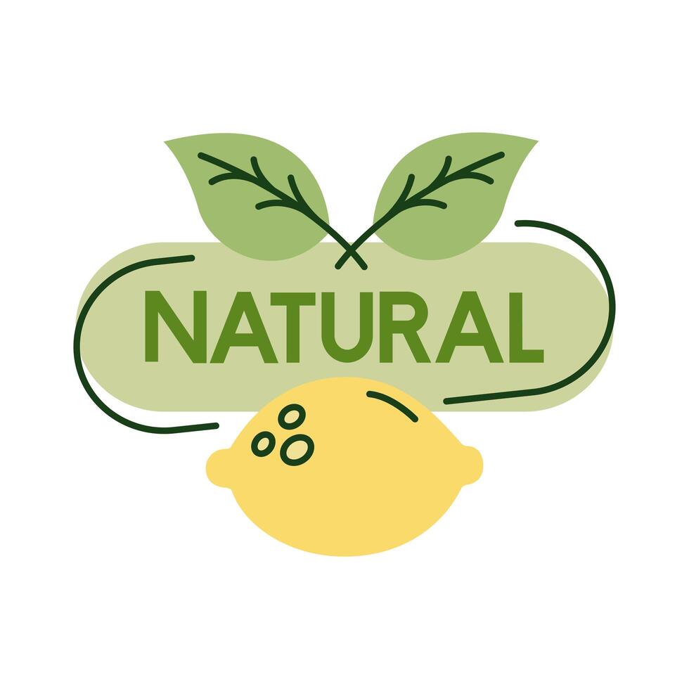 organic nature lettering flat style icon vector