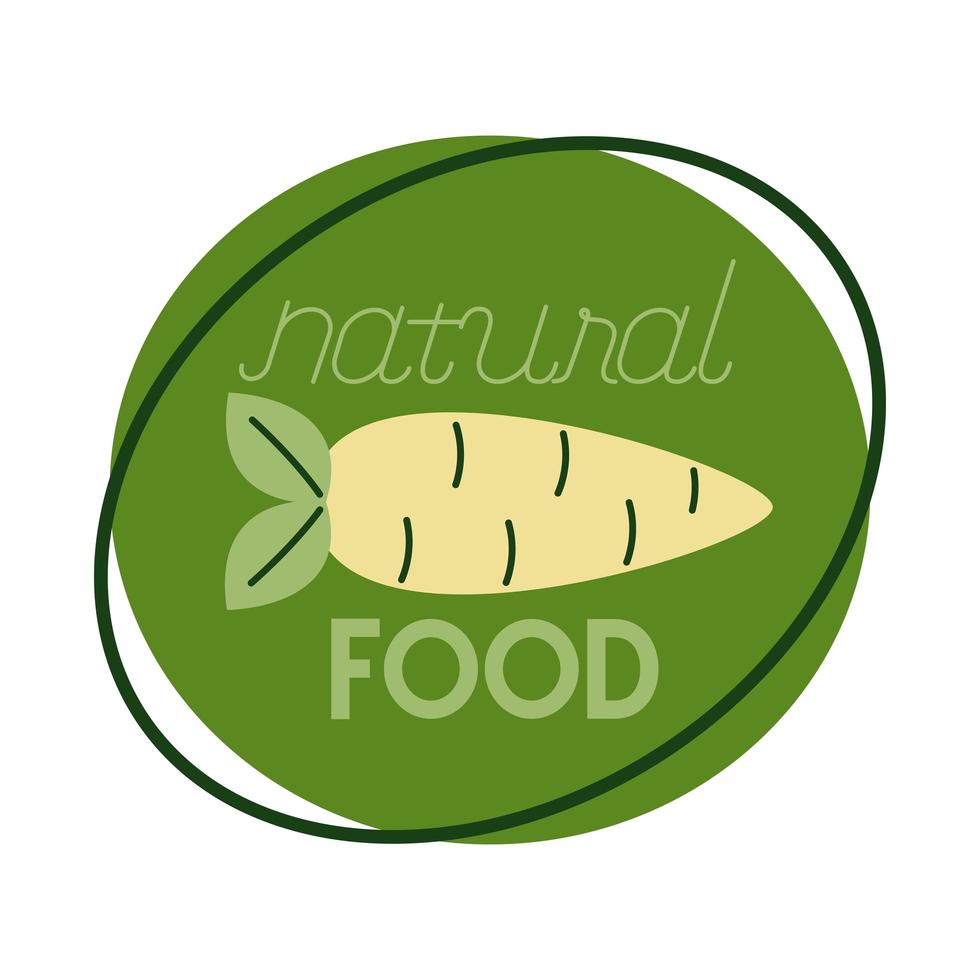 organic fresh food lettering flat style icon vector