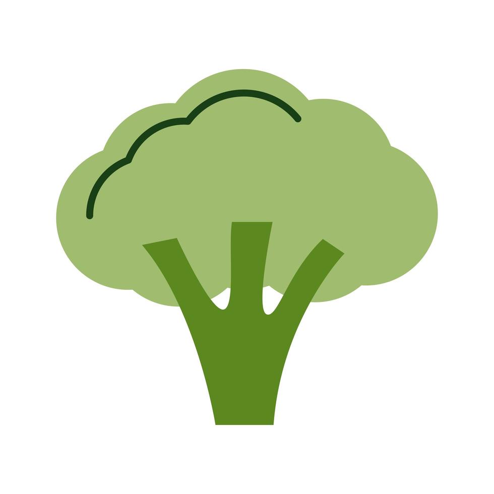 icono de estilo plano fresco de brócoli vector