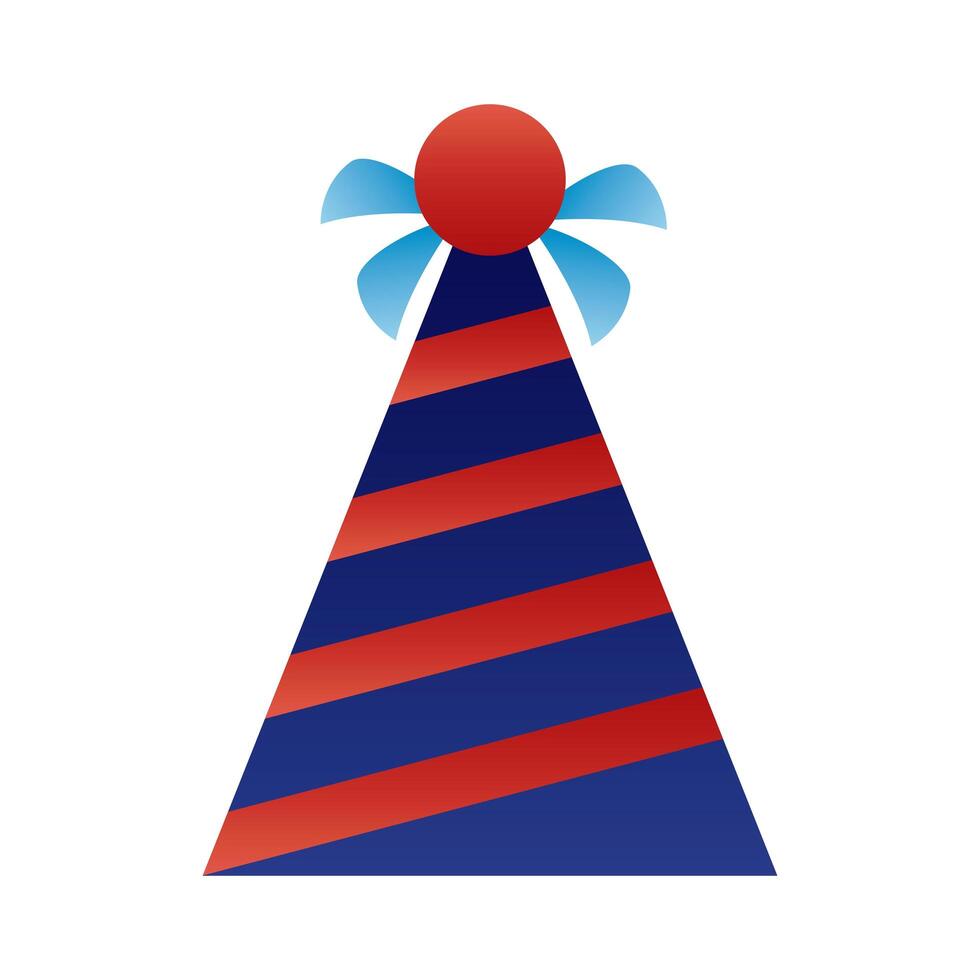 party hat degraded style icon vector