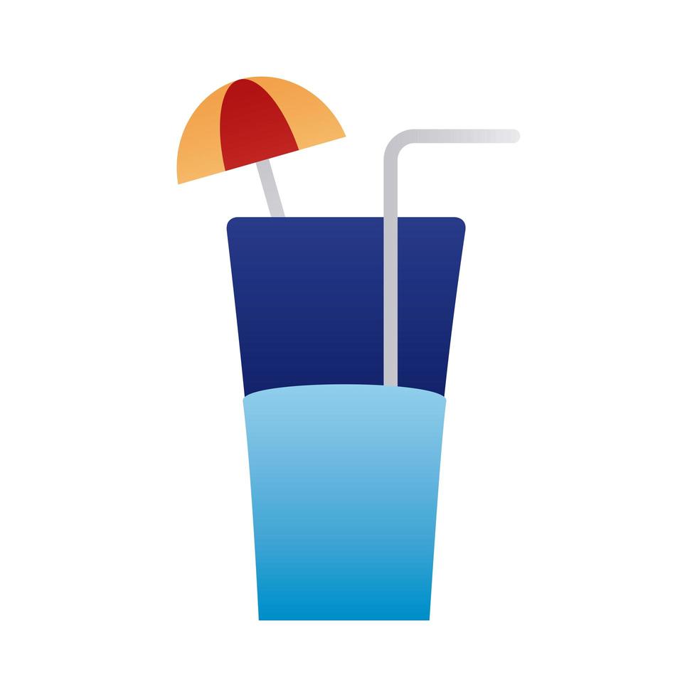 tropical cocktail with umbrella degraded style vector