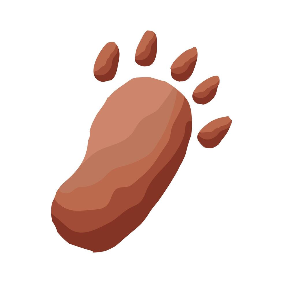 bear paw print flat style icon vector