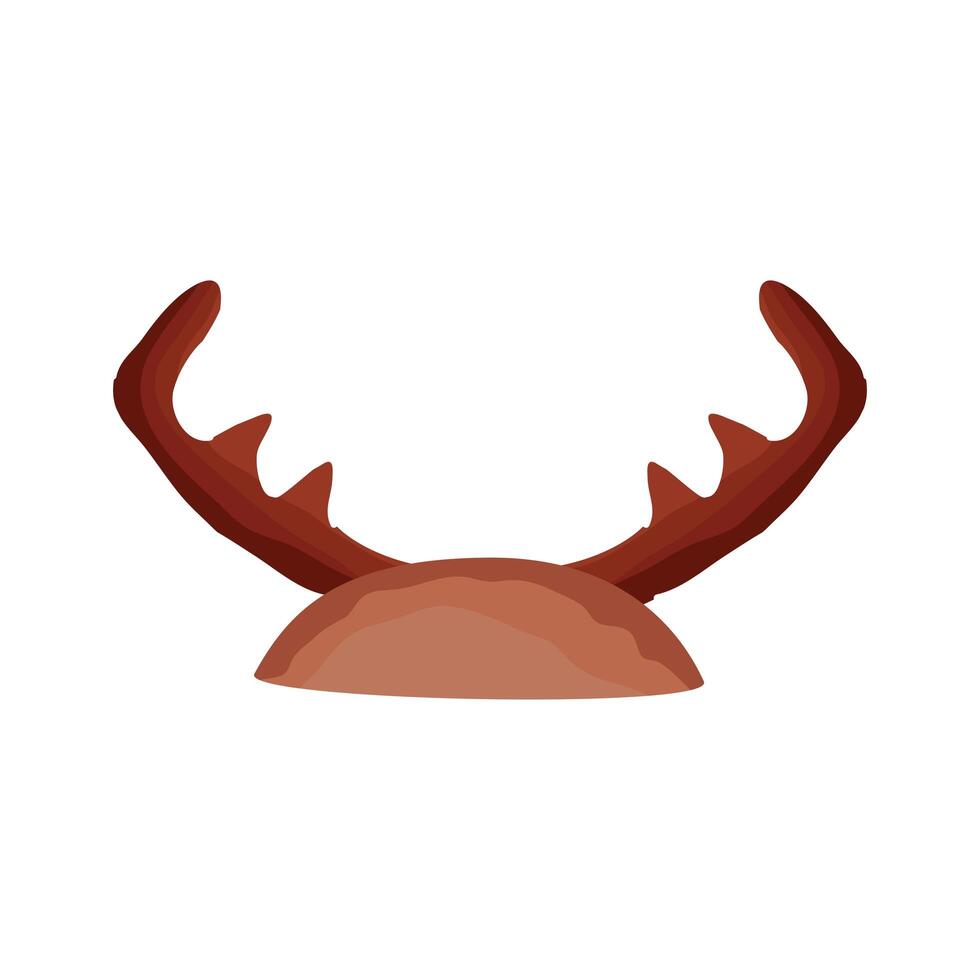 horns reindeer flat style icon vector