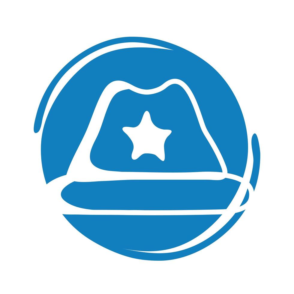 hat with star hipster block style icon vector