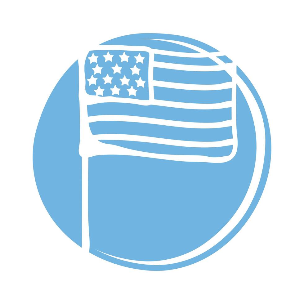 usa flag block style icon vector