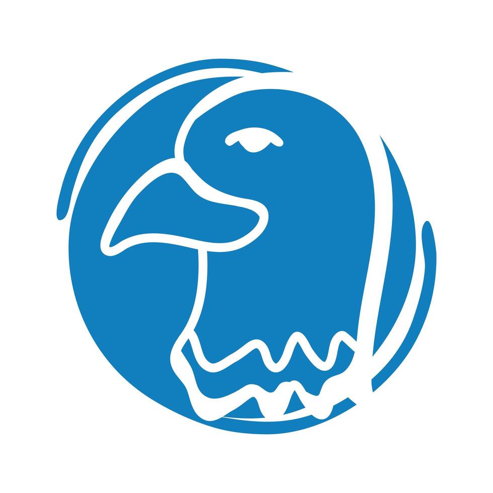 eagle bald usa block style icon vector
