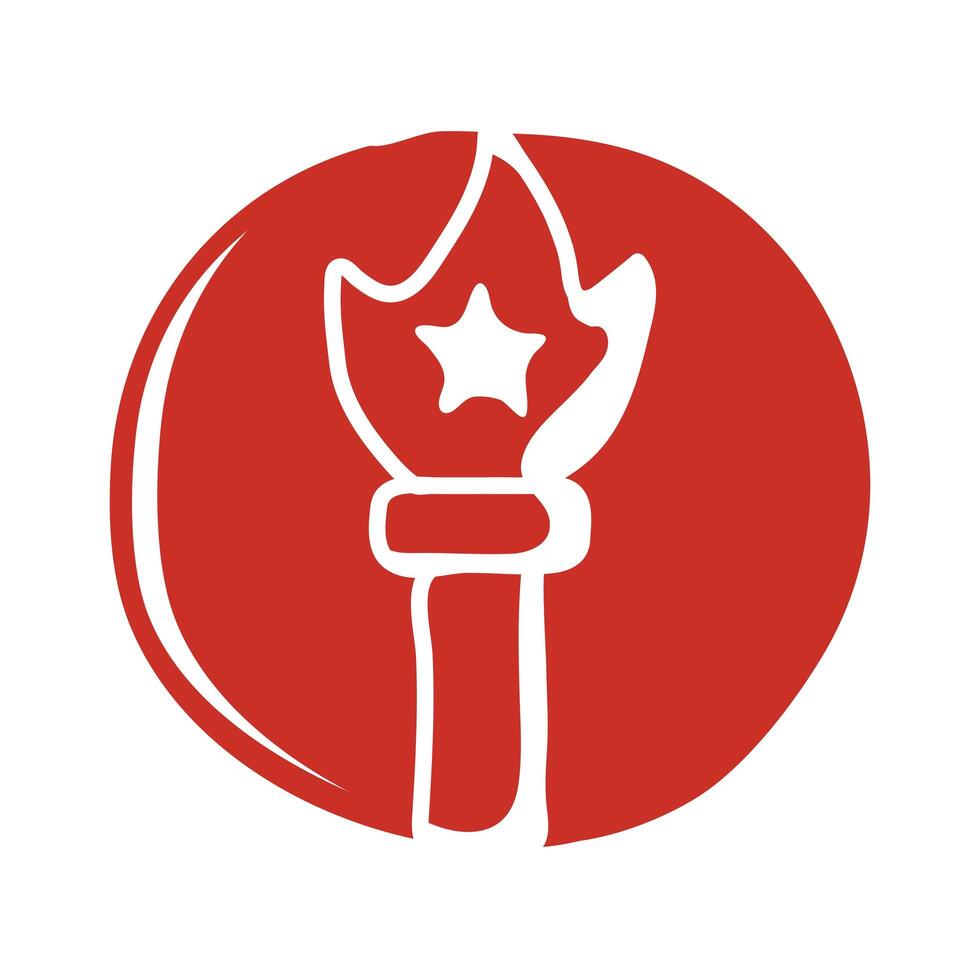 icono de estilo de bloque de antorcha de la estatua de la libertad de nueva york vector