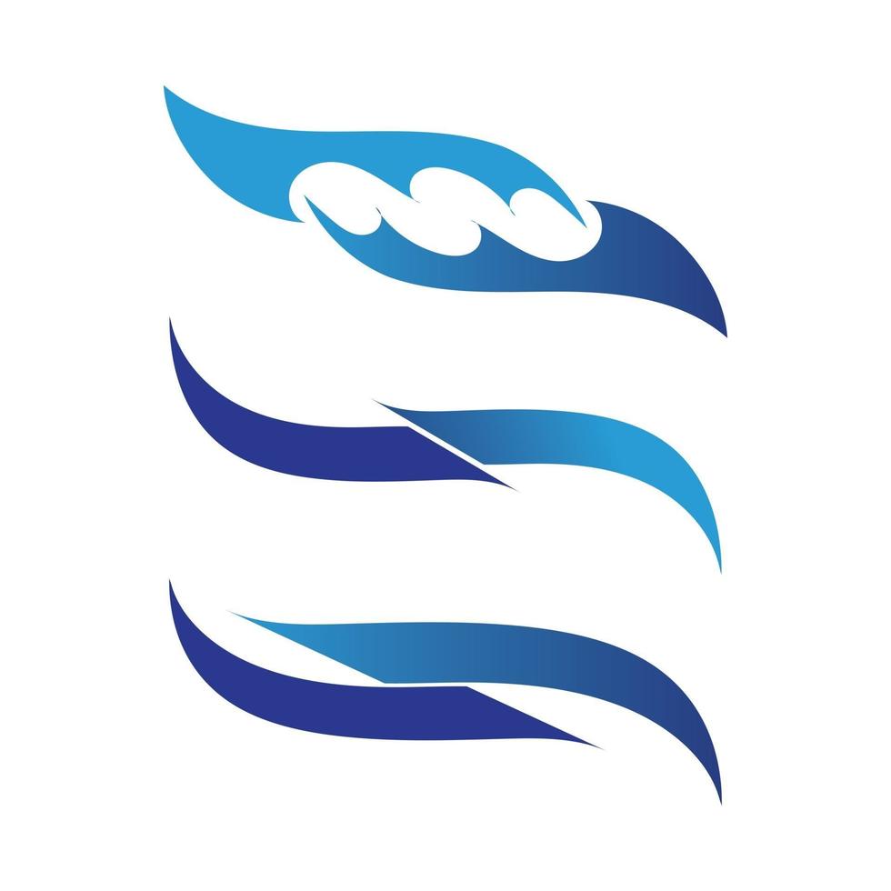 iconos de plantilla de logotipo y símbolos de naturaleza de agua iconos de onda de aplicación vector