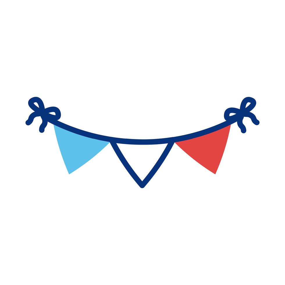 garlands with france flag line style vector