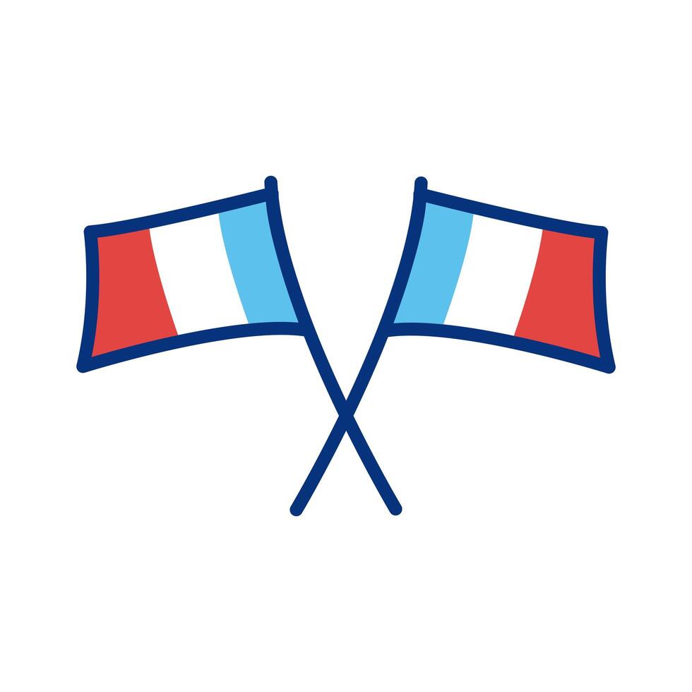 france flags line style icon vector