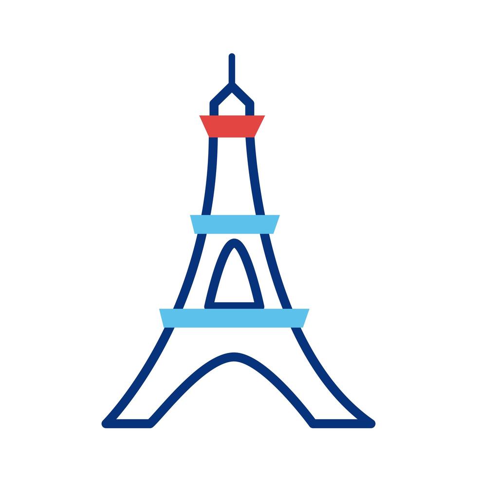 torre eiffel francia monumento estilo de línea vector