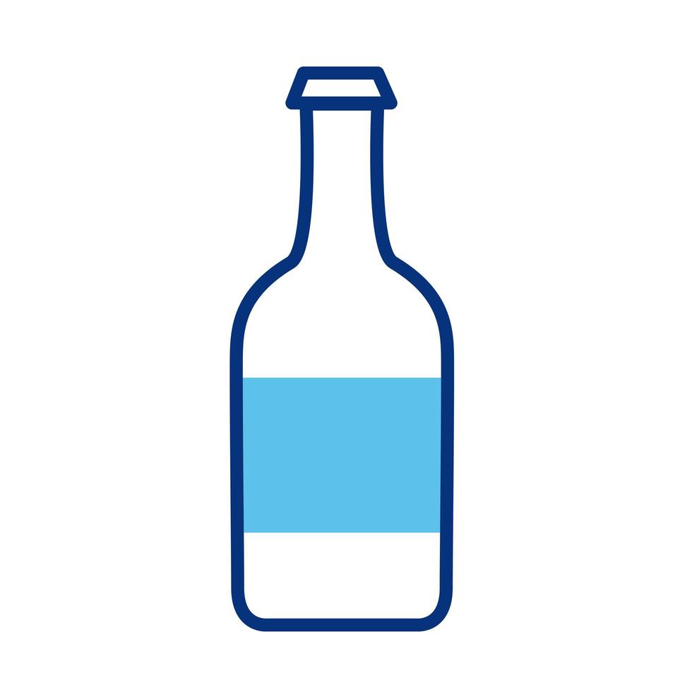wine bottle line style icon vector
