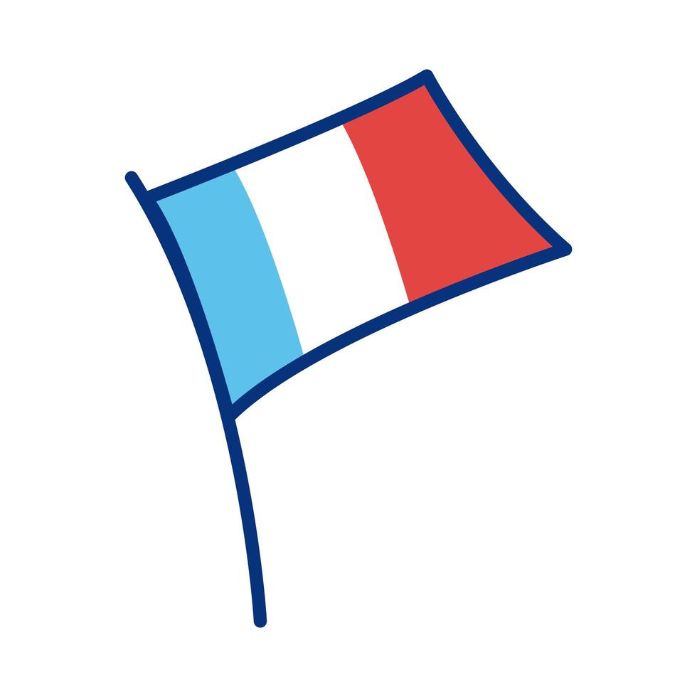 icono de estilo de línea de bandera de Francia vector