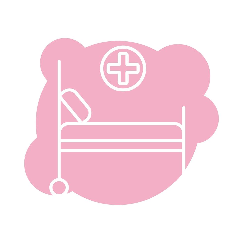 medical stretcher block style icon vector